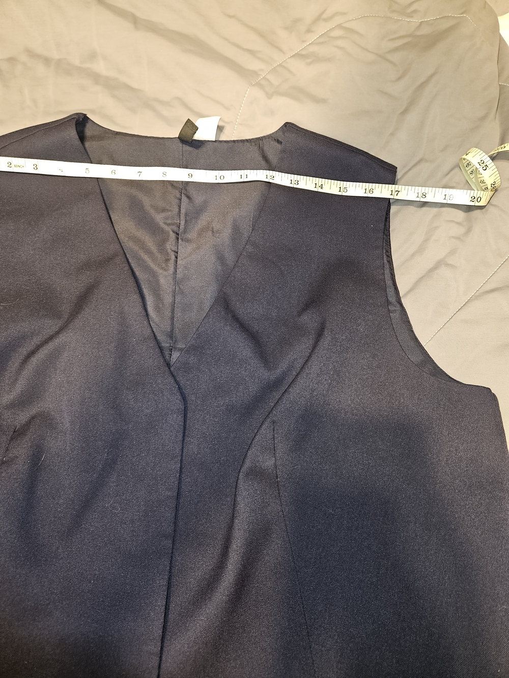 H&M Navy Blue Tailored V-Neck Suit Vest Waistcoat - XL - Picture 9 of 11